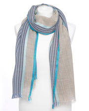 Herrenschal grau gestreift - Klüngelkram Indian Affairs